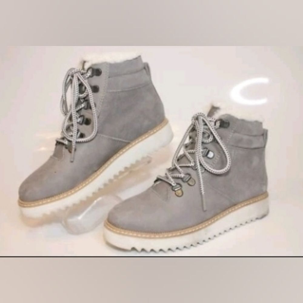 NEW TOMS Mojave Nubuck Lace Up Waterproof Women's Lace-Up Gray Ankle Boots 6